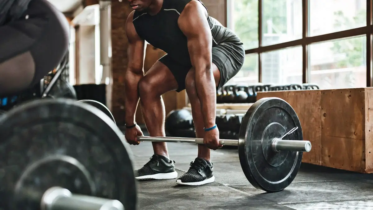 Focused athlete preparing for a workout