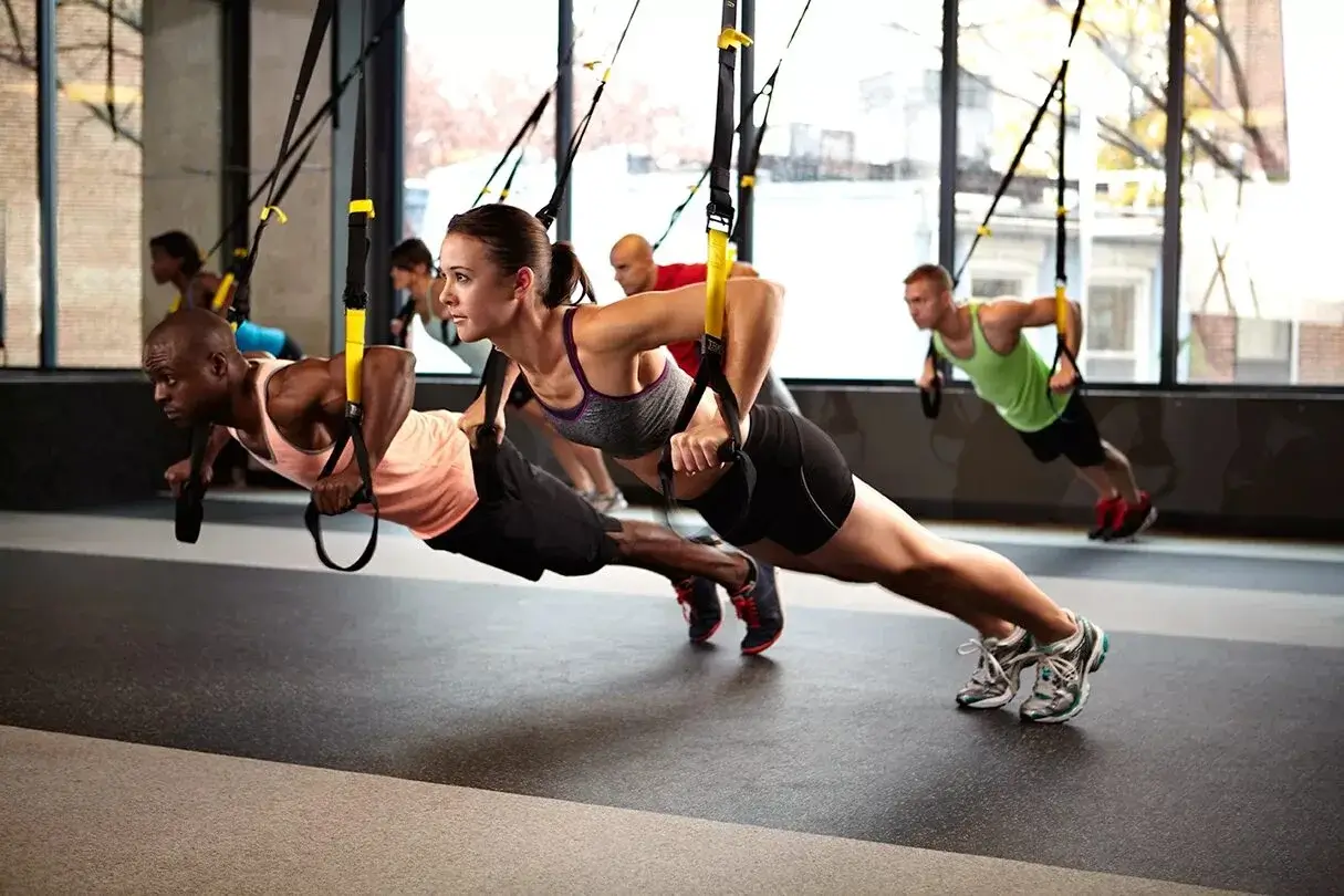 Functional training area with various equipment
