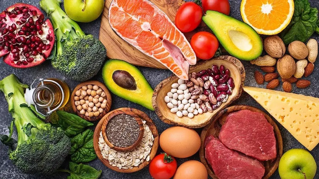 A display of healthy, nutritious food