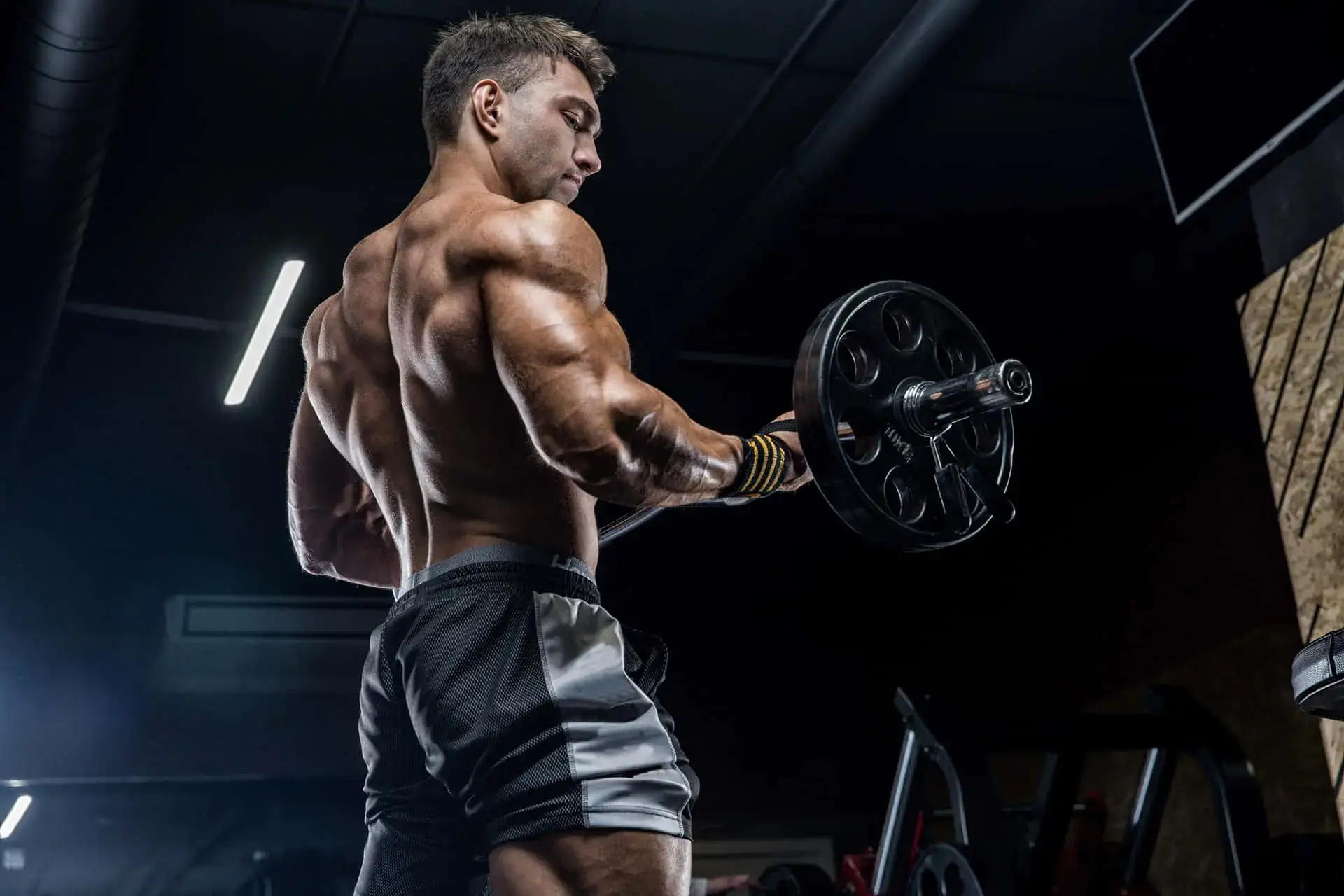 Athlete in a dynamic workout pose