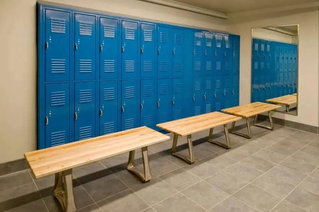 Bright and clean locker room